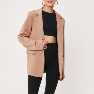 Neoprene tailored oversized blazer